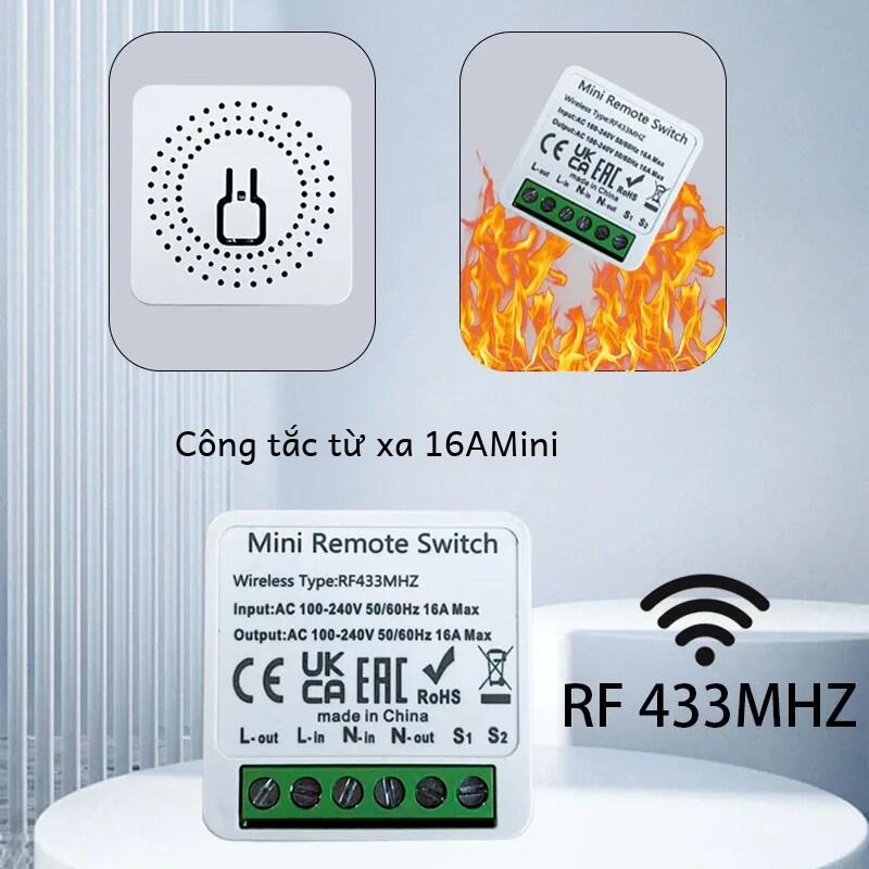 Rf 433 Mhz Công Tắc Thông Minh Mini Diy Điều Khiển Từ Xa Không Dây 16a Tiếp Thu Tự Động Hóa Mô Đun Cho Đèn Led Chiếu Sáng Gia Đình Điều Khiển