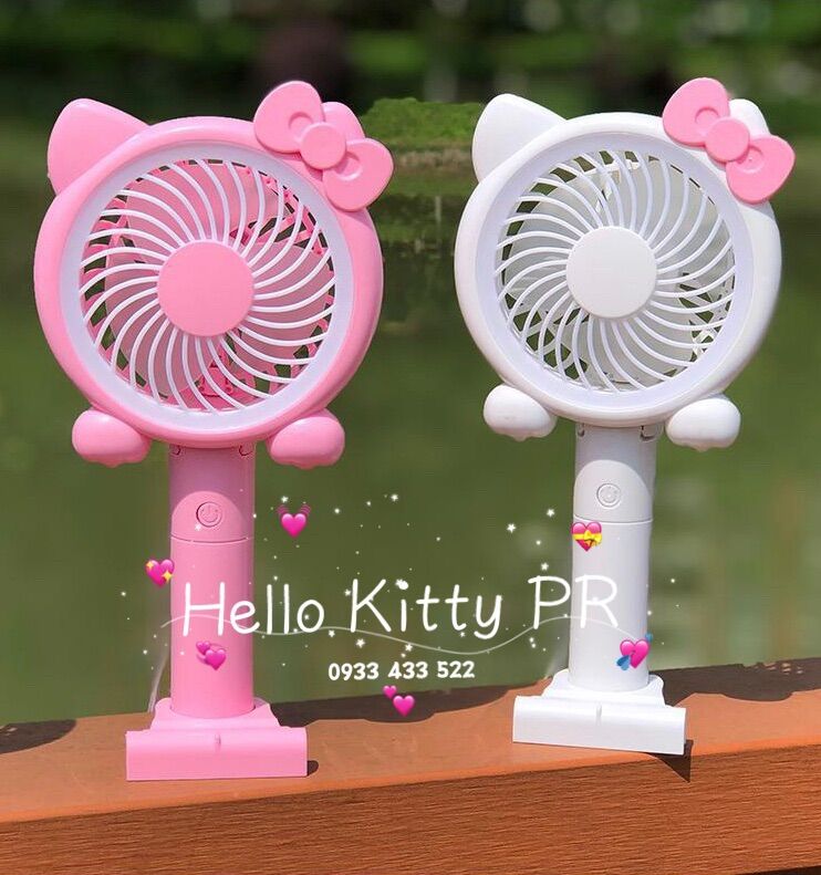 Quạt sạc tích điện mini Hello Kitty Doremon Doraemon