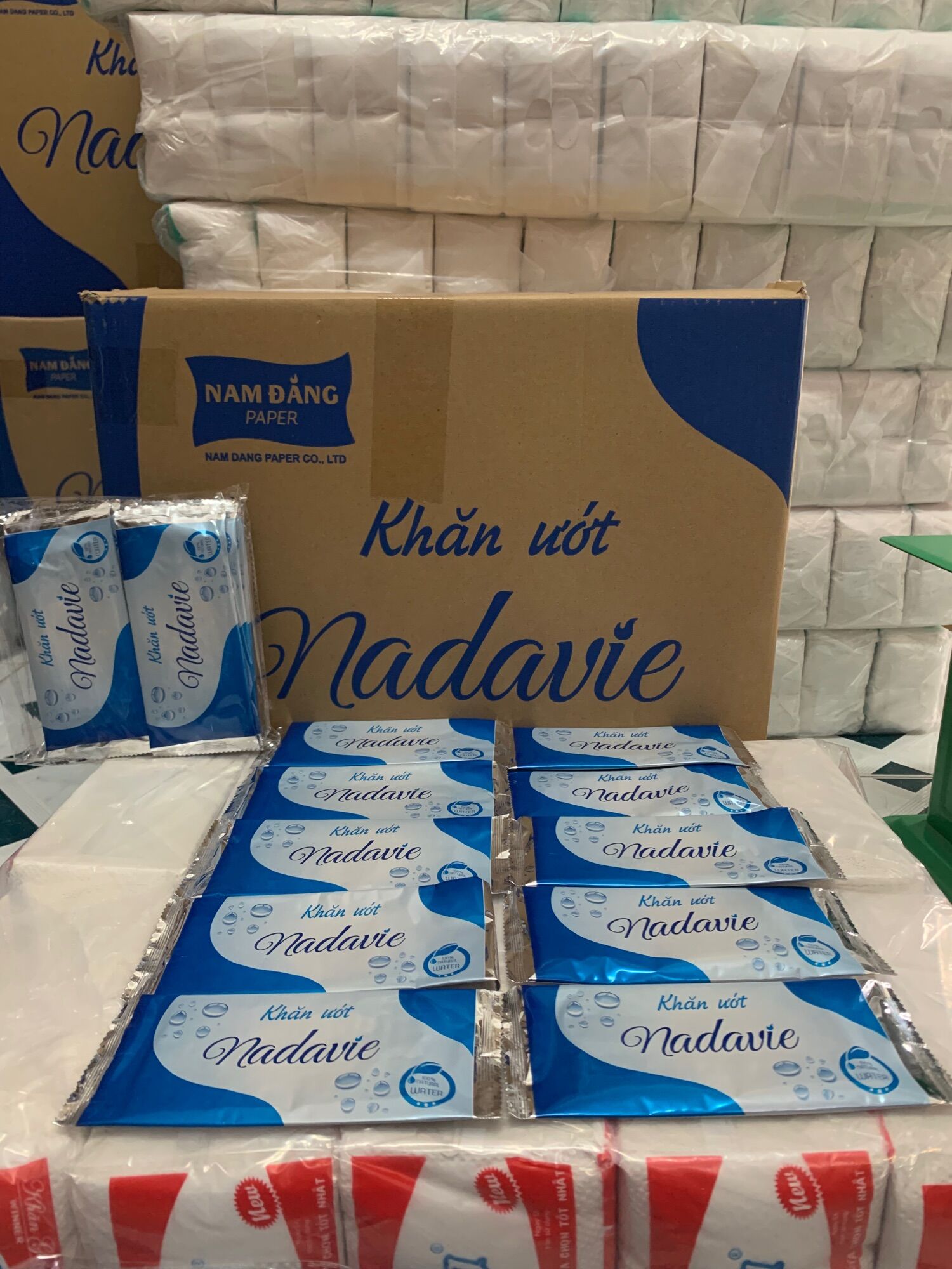 COMBO 100 CÁI KHĂN LẠNH XANH BIỂN DÀY NADAVIE