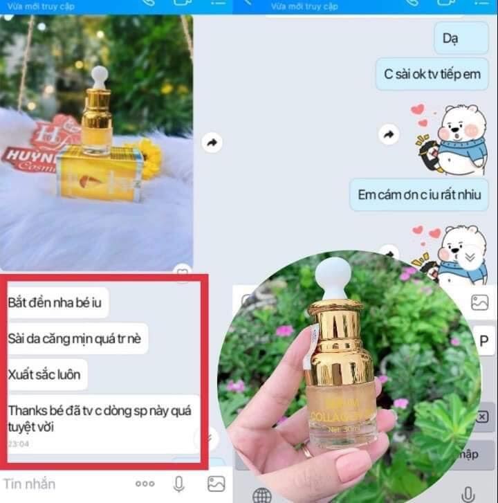 serum collagen 3w HUỲNH ĐỖ 2 chai