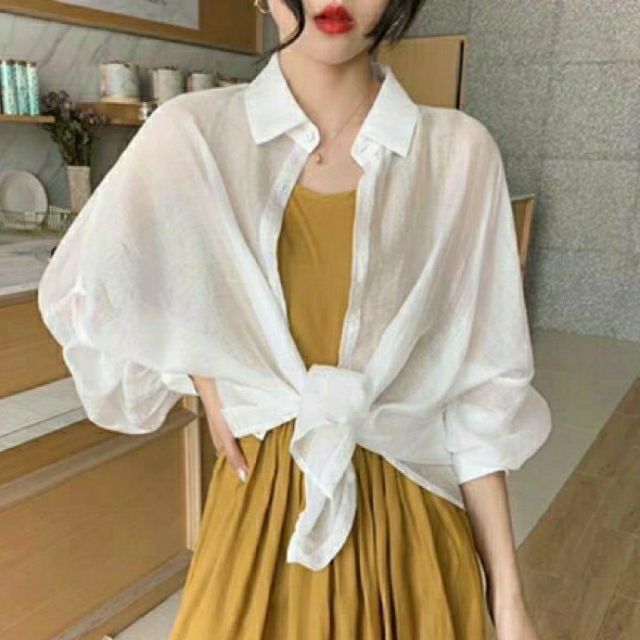 [HCM]ÁO SƠMI VOAN KHOÁC NHẸ