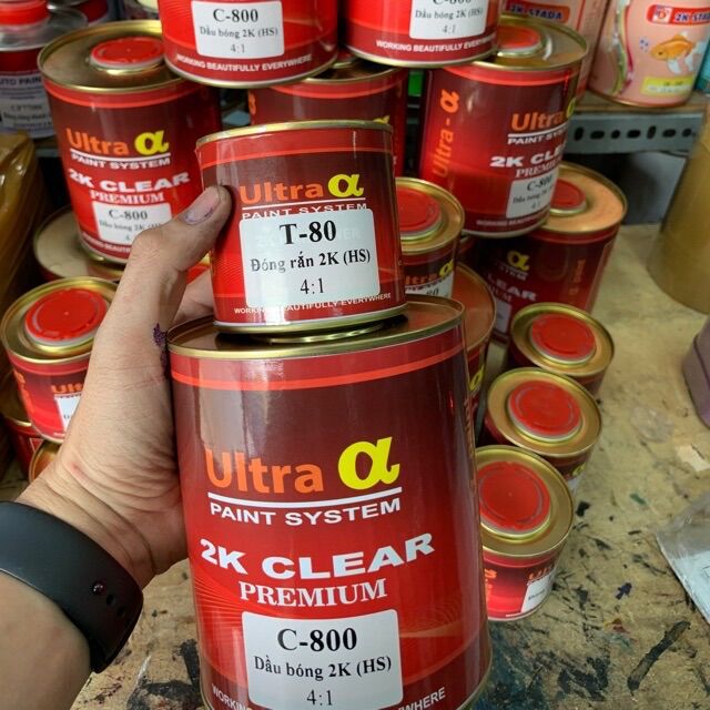 Màu Sơn Bóng 2K ( Ultra Nippont Đỏ )Sơn oto - xe máy . Bộ 1kg2