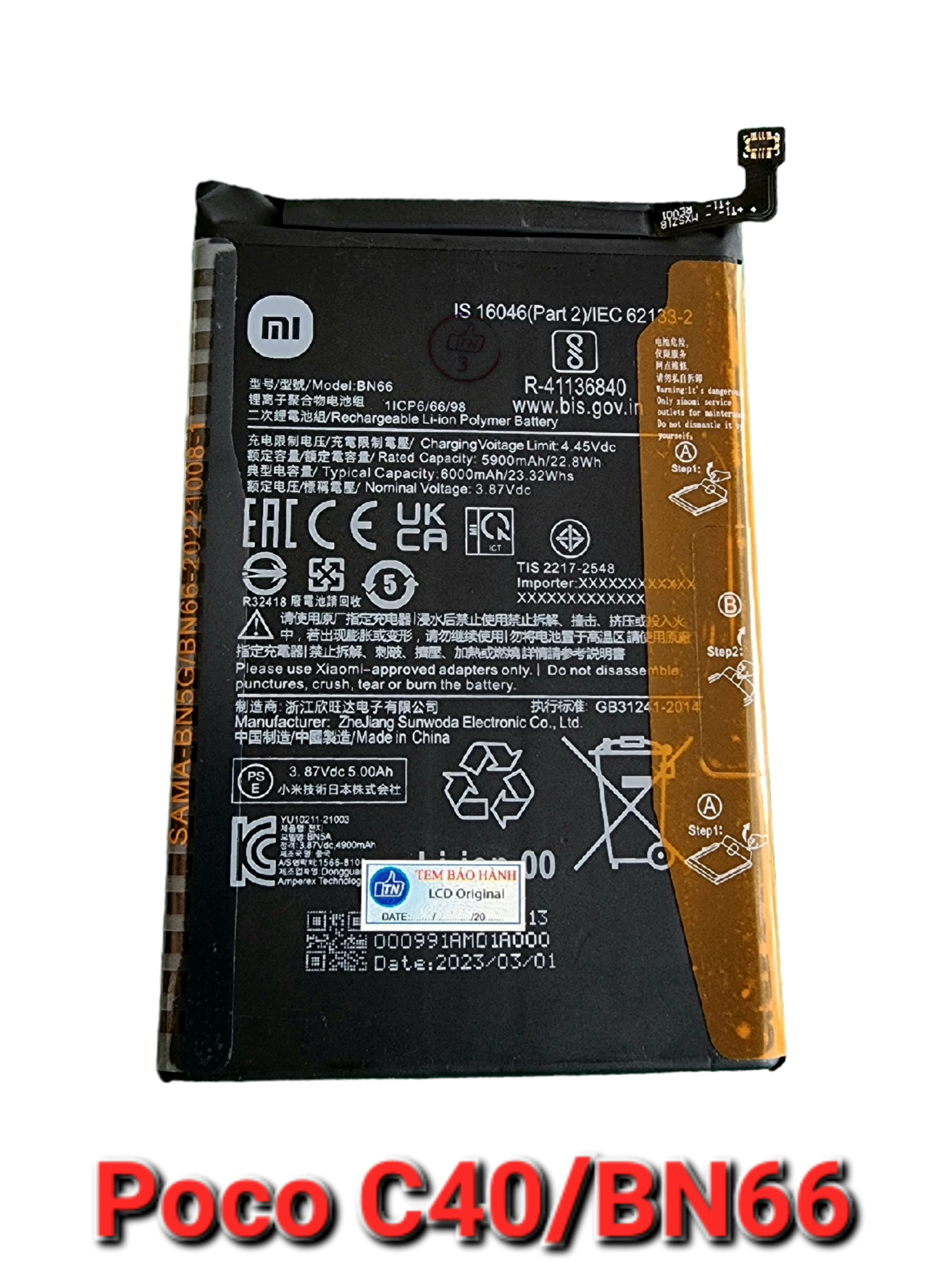 Pin Xiaomi Poco C40/BN66 Zin Hãng