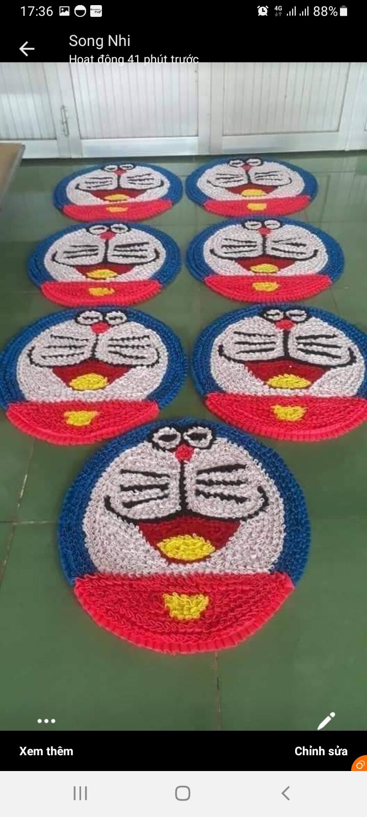Thảm doremon vui vẻ.kích thước 55cm
