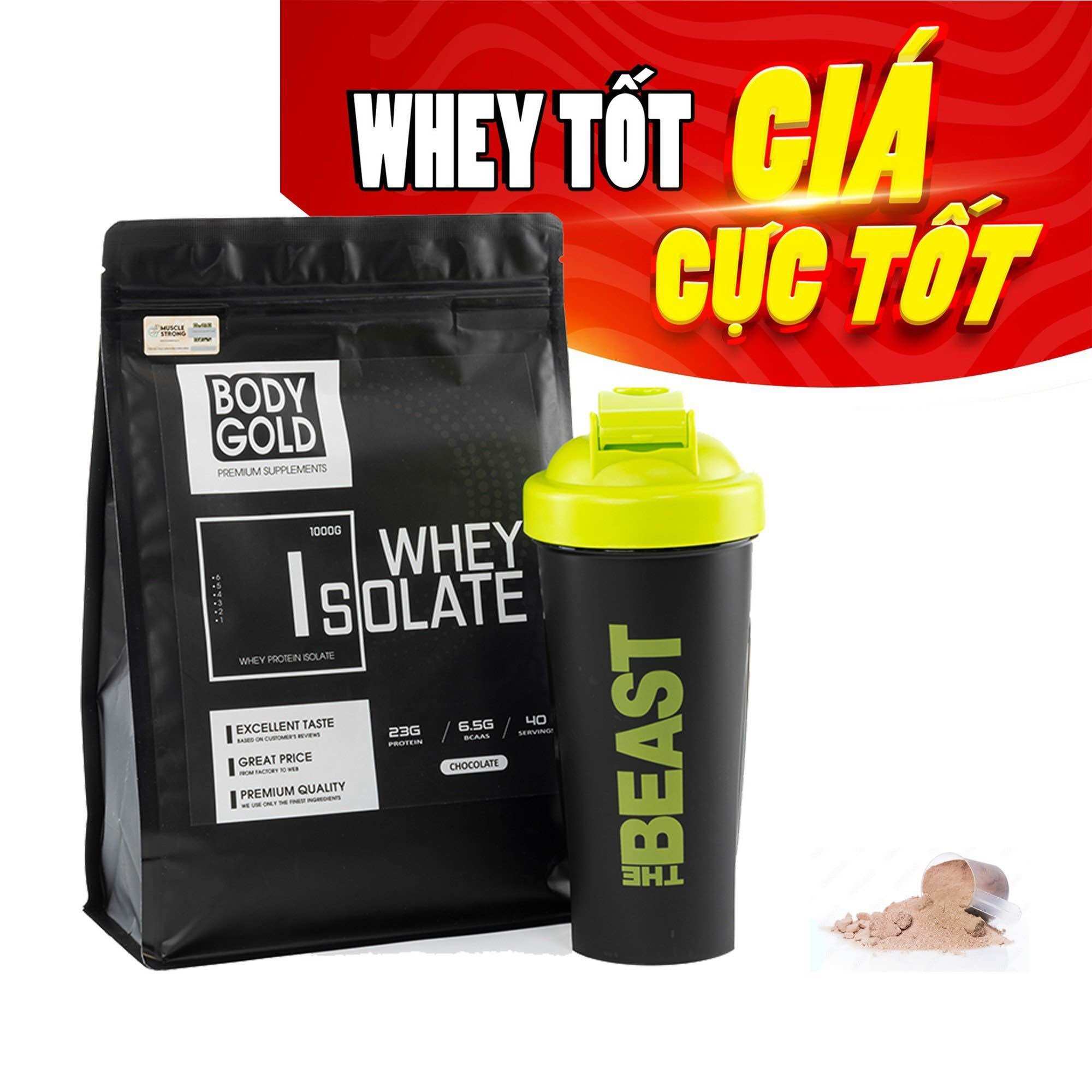 Sữa Tăng Cơ Giãm Mỡ Whey Protein Isolate + Tặng Quà Bình Lắc