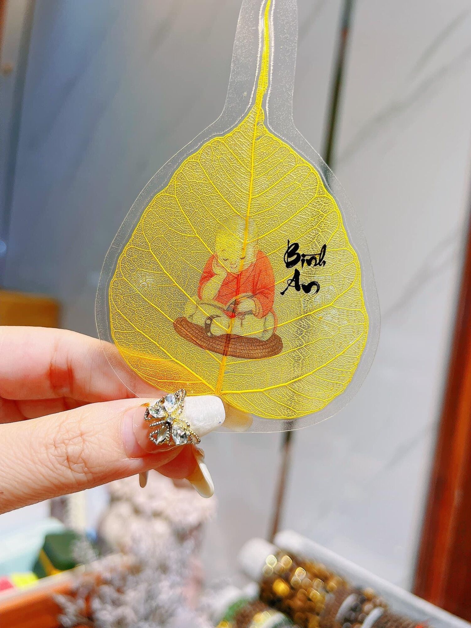 Lá Bồ đề cầu bình an may mắn
