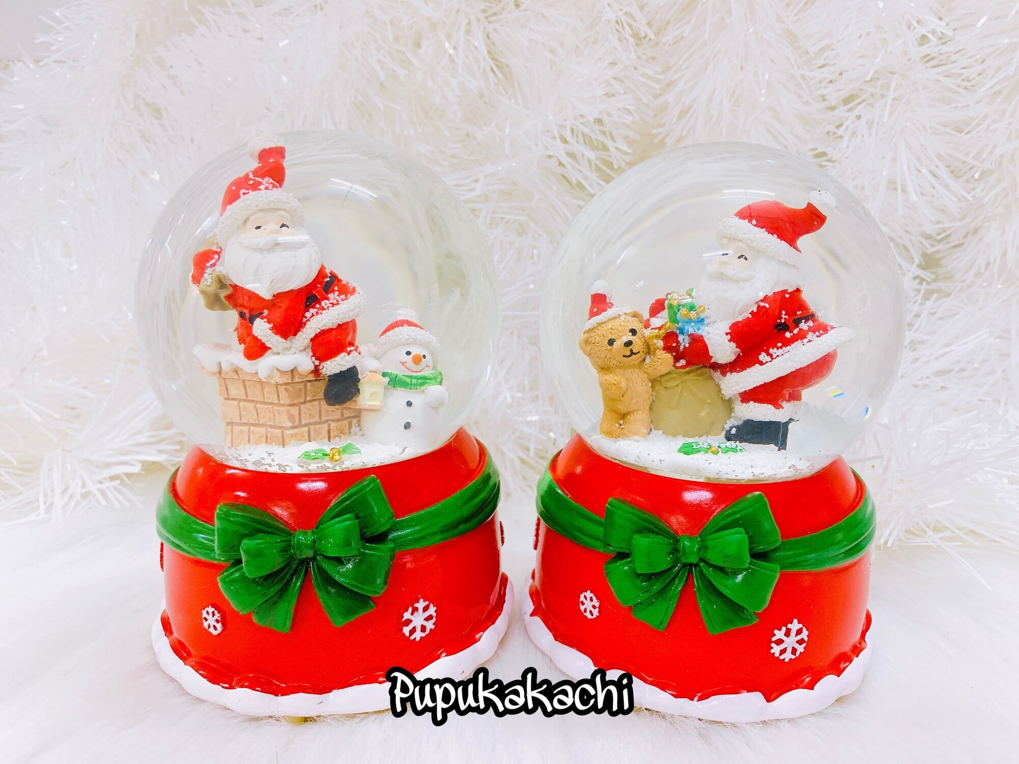 Quả cầu tuyết noel 15cm có đèn nhạc tự phun tuyết - quà tặng giáng sinh
