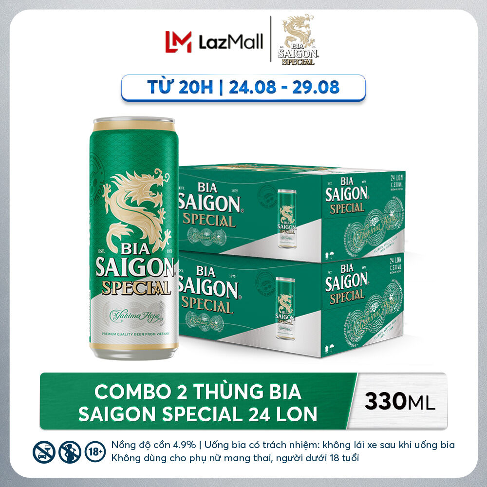 Combo 2 thùng 24 lon bia saigon special 330ml