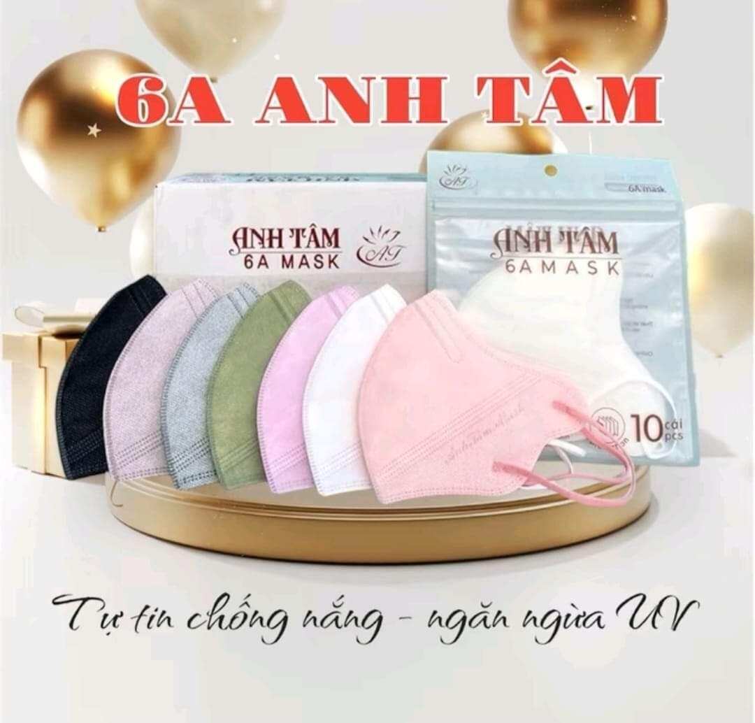 Sỉ 100 chiếc Khẩu Trang 6A Anh Tâm khẩu trang chống nắng chống tia UV 6A MASK