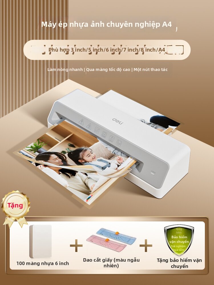 deli | Máy Ép Nhựa A4 Gọn Cho Nhà và Văn Phòng
