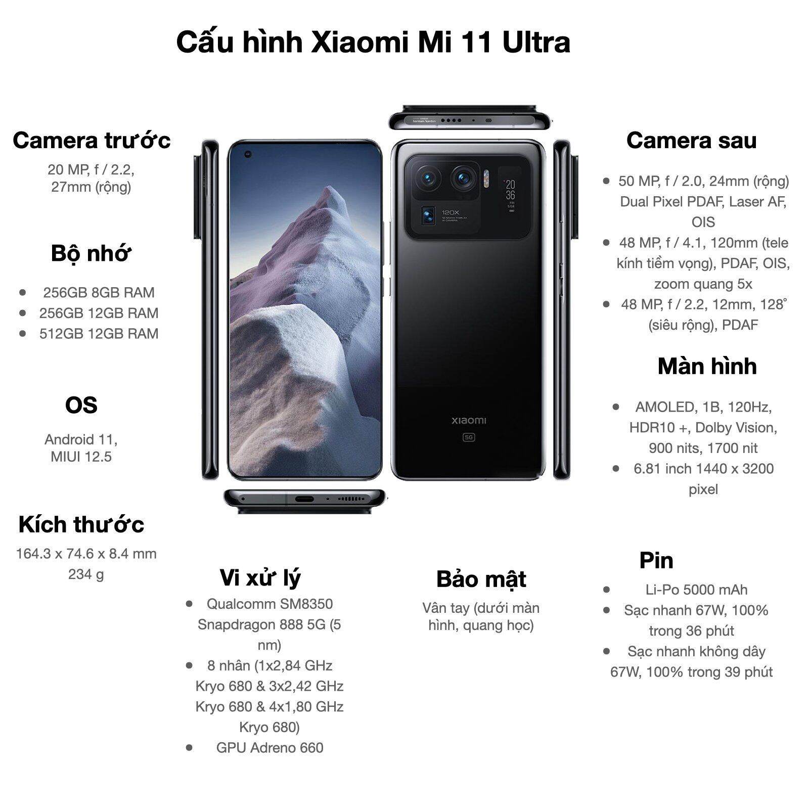 Điện thoại Mi 11 Ultra { Brand New }