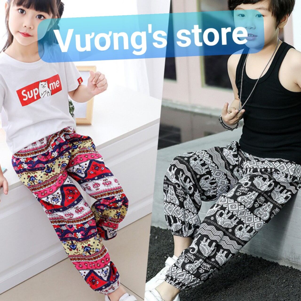 Quần dài chống muỗi , chống nắng , giữ ấm cho bé trai , bé gái thun cotton dày mịn