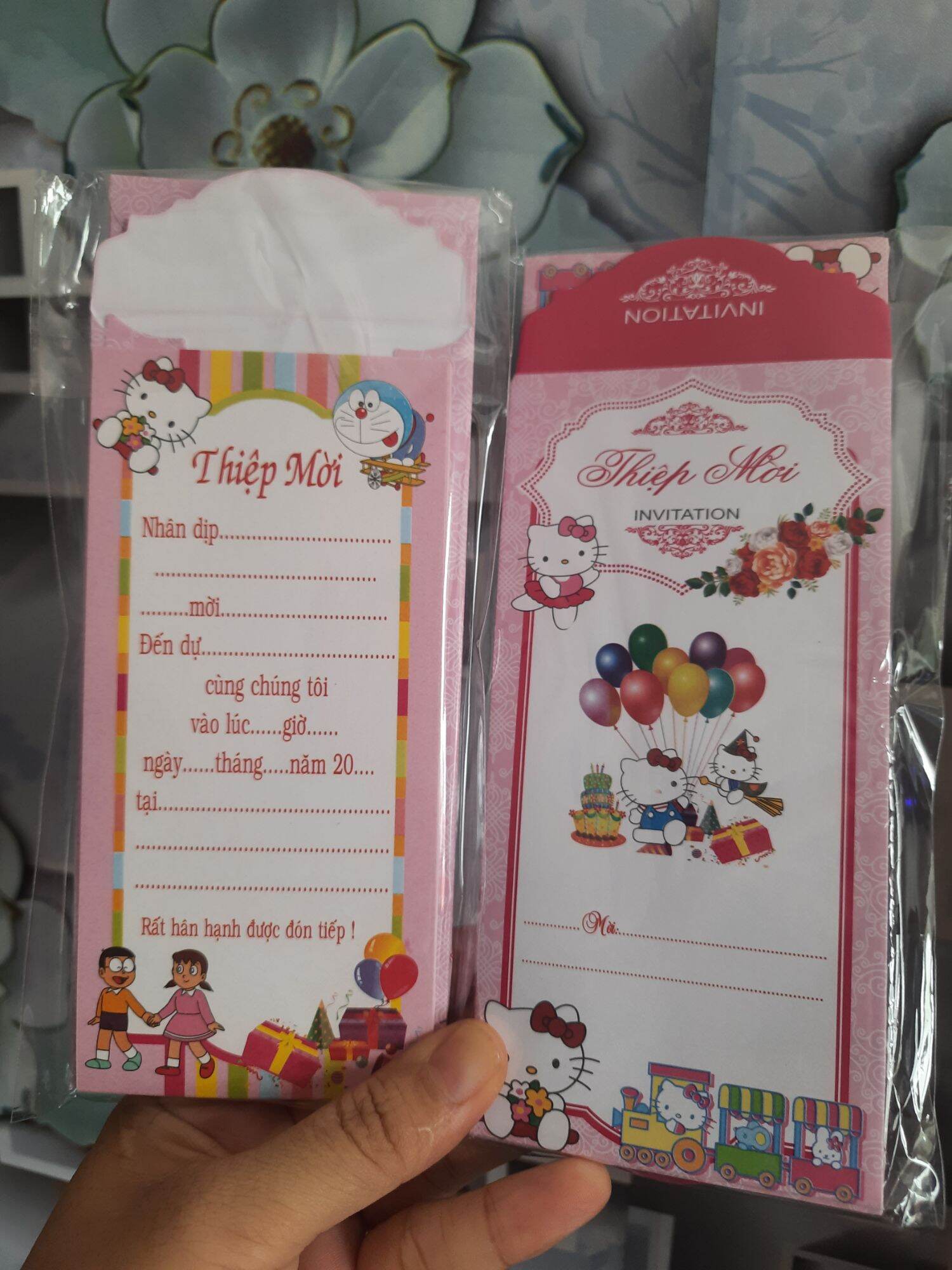 Sấp 10 thiệp mời sinh nhật (10 thiệp, 10 phong bì)