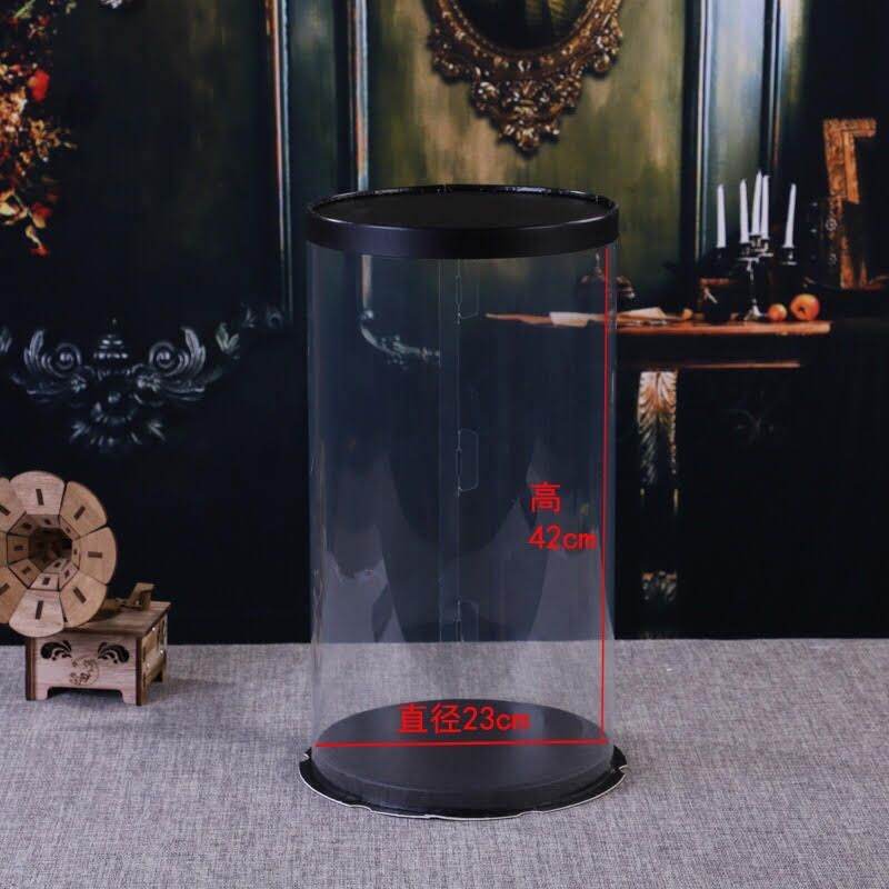 Hộp mica trụ tròn 4 tầng đựng bánh kem hoa quà tặng