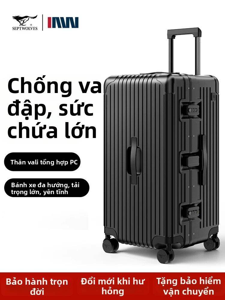 SEPTWOLVES | Vali Kéo Du Lịch Unisex Có Khóa Dung Lượng Lớn 20 Inch