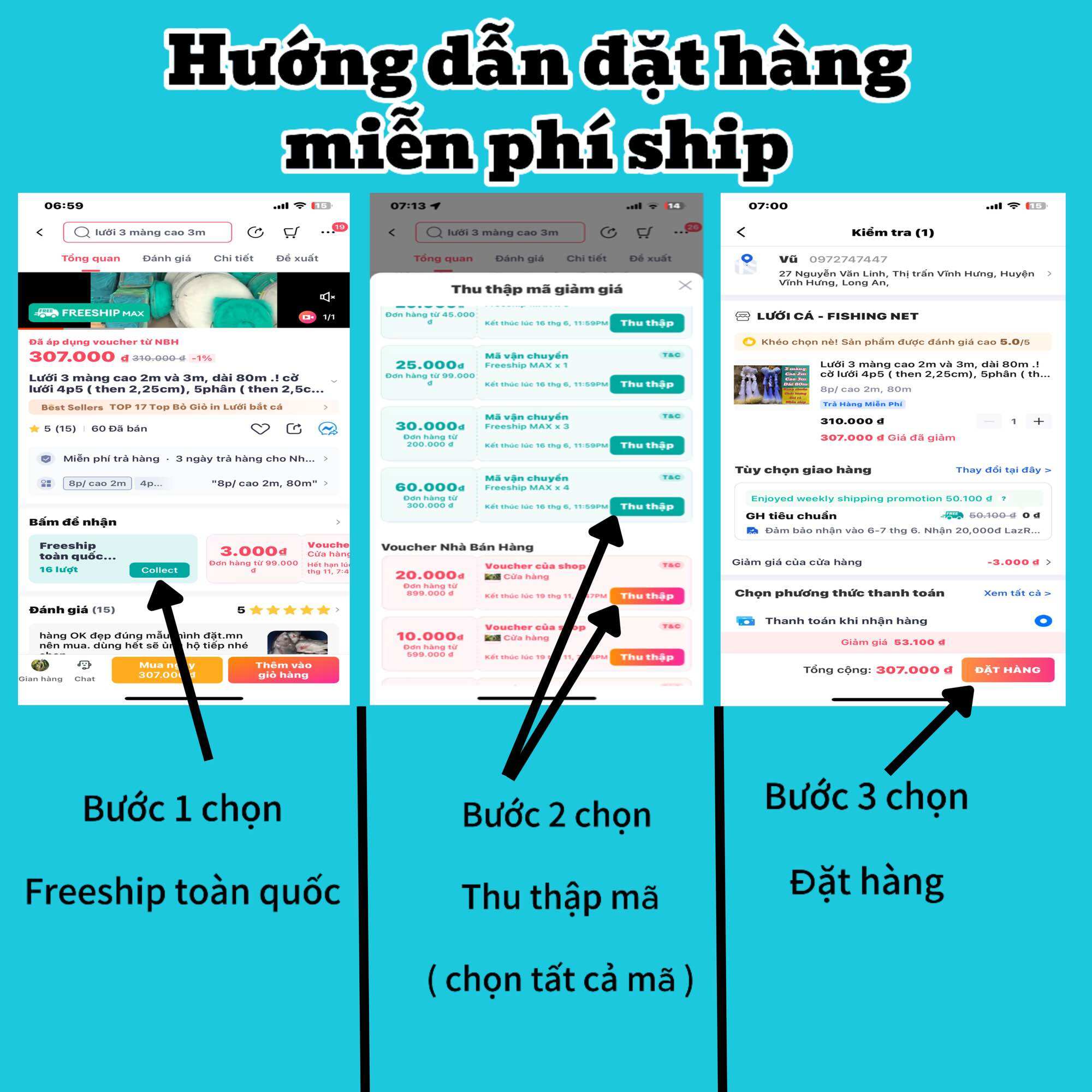 [MIỄN SHIP] Lưới 3 màng 8phân(then 4cm), 10phân (then 5cm), 12phân (then 6cm) cao 2m, 2m5, 3m chiều dài 80.! Sợi lưới 0.20