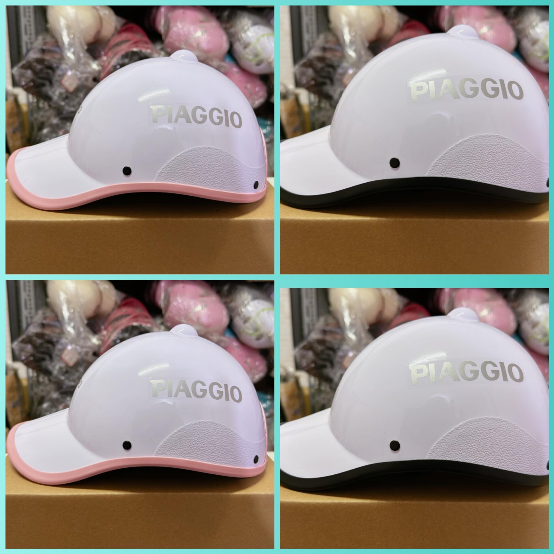 Nón Bảo Hiểm piago Lưỡi trai nữ ( có lỗ cột tóc] Nón dày xịn
