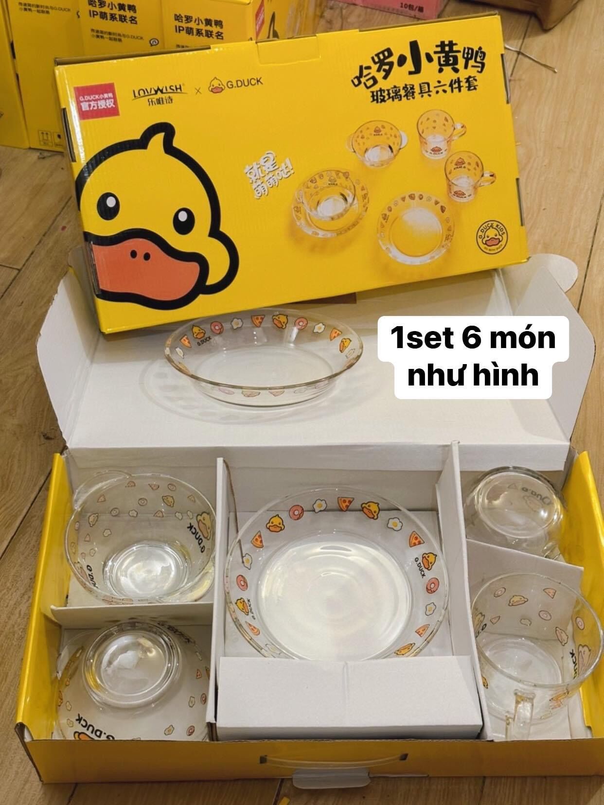 Bộ tô chén Bát Đĩa Đẹp, Chén Đĩa thủy tinh cao cấp 6 Món