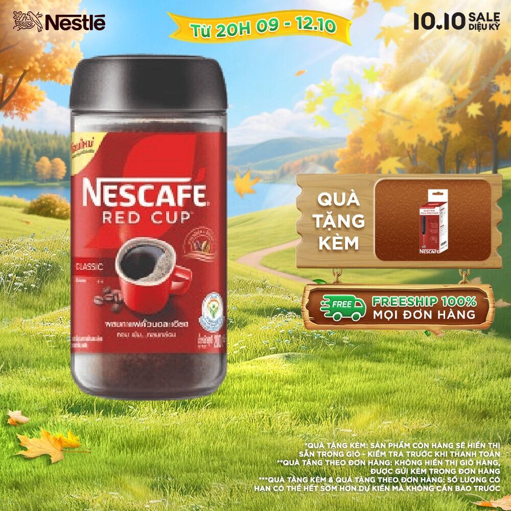 [ƯU ĐÃI THÁNG 10] Cà phê hòa tan kết hợp cà phê rang xay NESCAFÉ® RED CUP (hũ 200g)