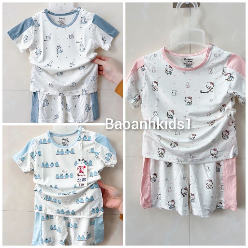 Bộ cộc tay cài vai Avaler in hoạ tiết