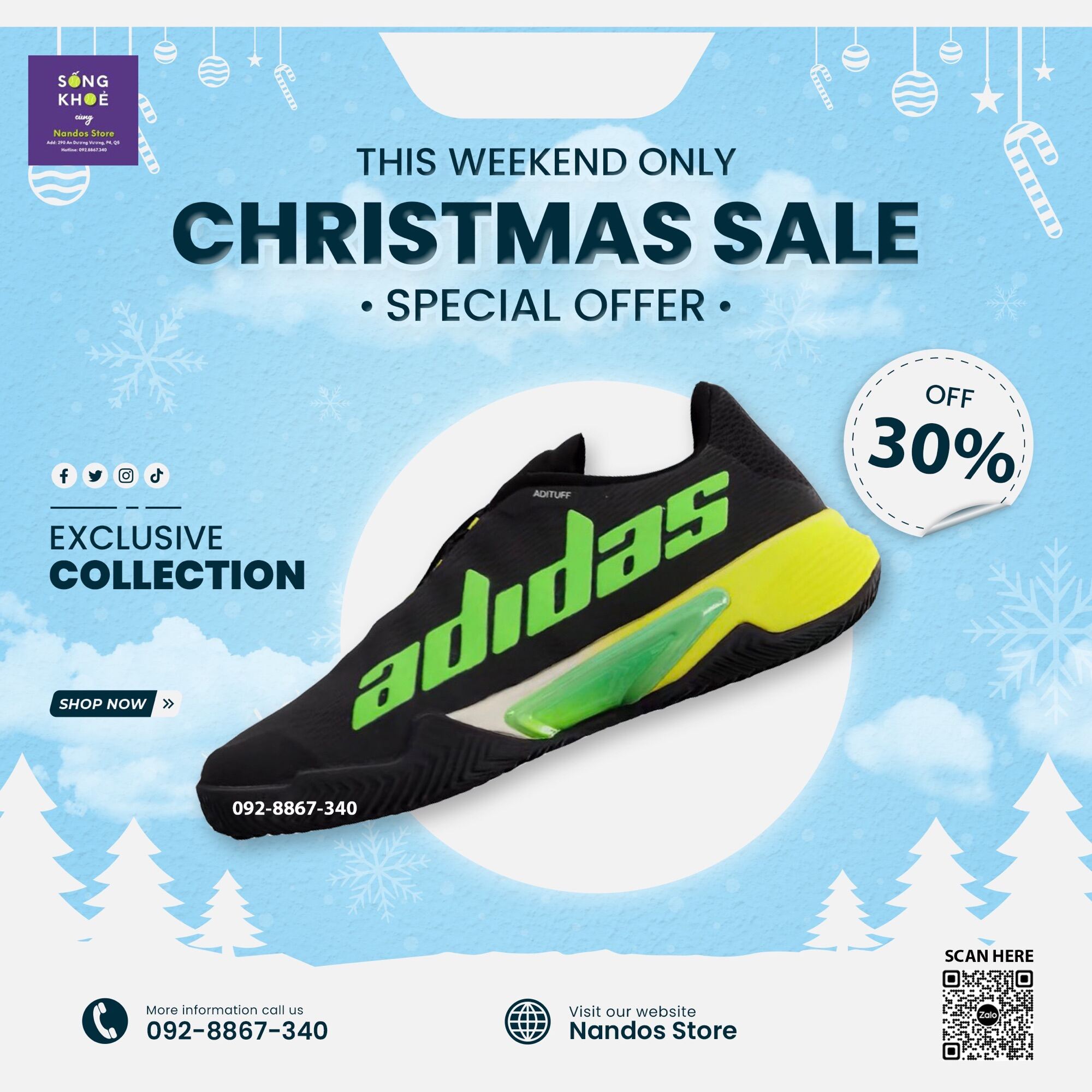 Giày tennis adidas baricade green black 2023