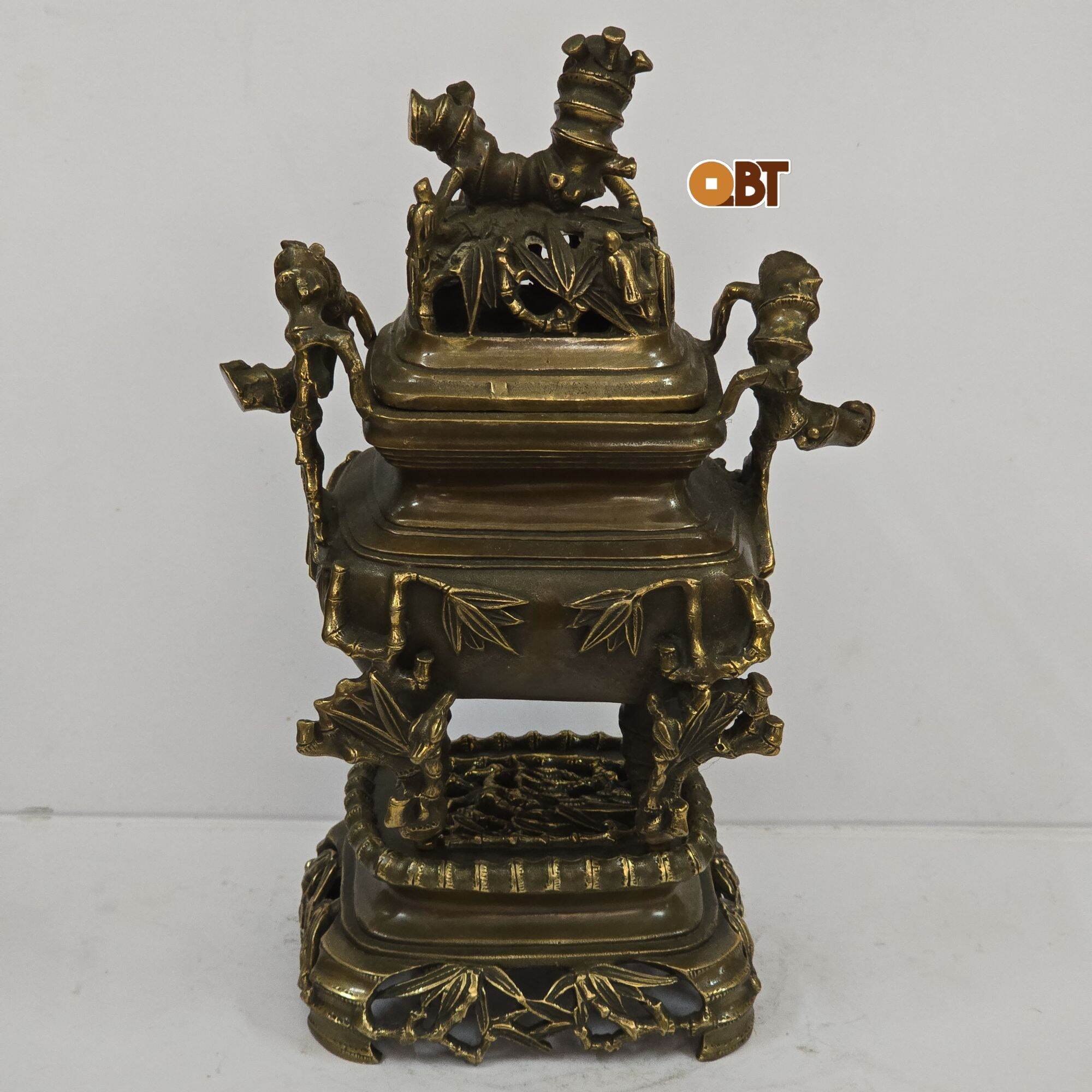 Lư mắc tre - Đỉnh mắc trúc bằng đồng