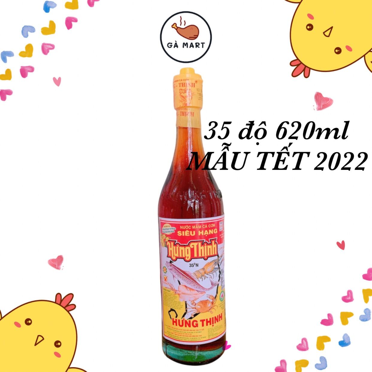 [HCM] Nước Mắm Hưng Thịnh 35 Độ Chai 620ml (MẪU MỚI)