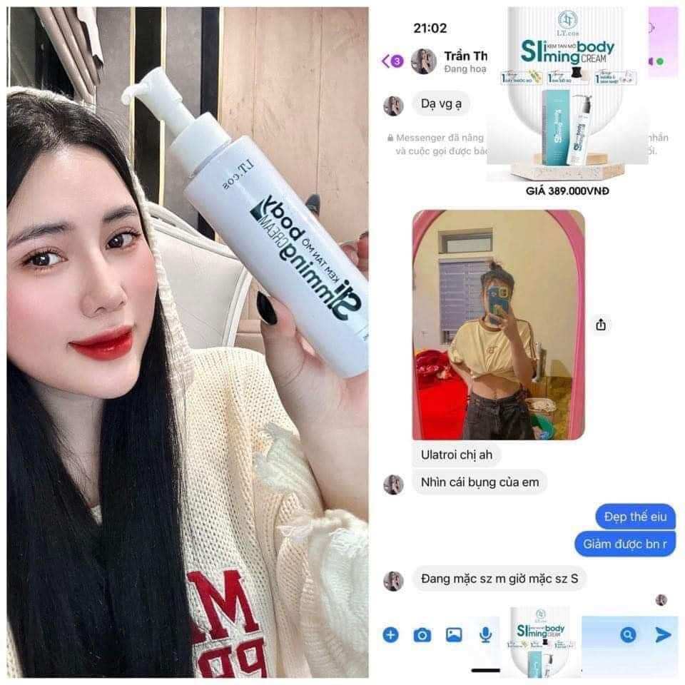 (Tặng Dây Thước Đo + Đai Siết Eo + Màng Ủ Sinh Nhiệt) Kem tan mỡ Sliming Body Cream