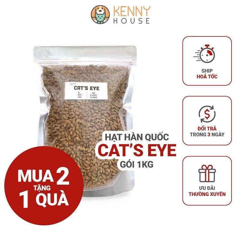 Thức ăn cho mèo Catseye 1kg - Hạt Cateye nhập khẩu Hàn Quốc gói 1kg