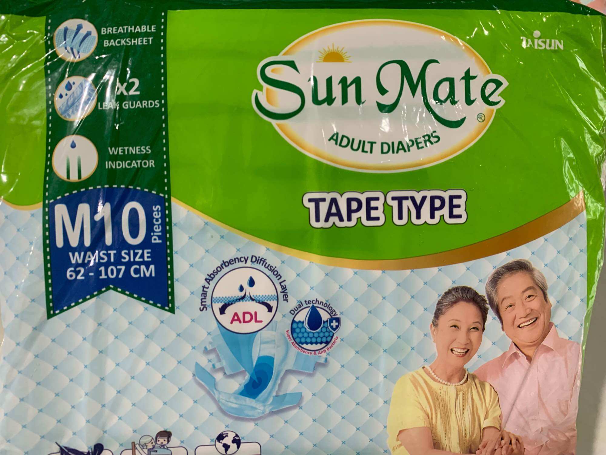 (TpHCM) - Combo 5 Gói tã dán Sunmate M10 - Date luôn mới