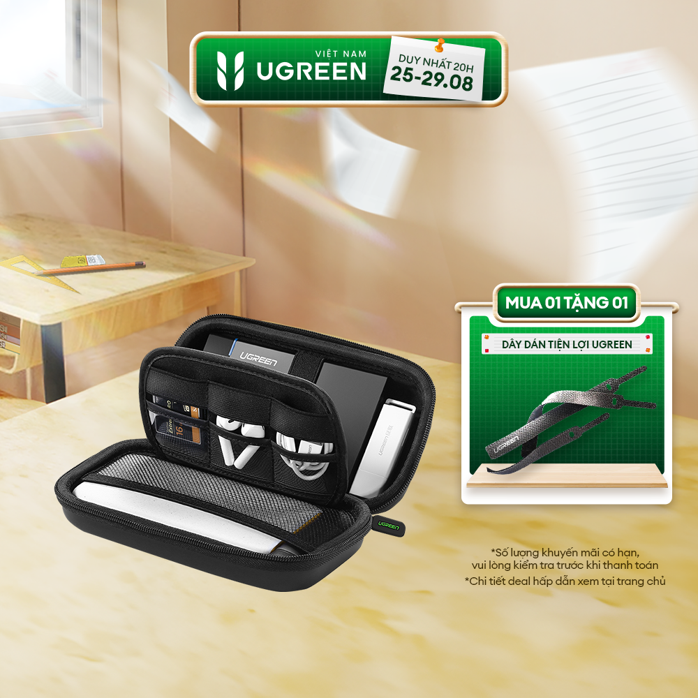 Hộp đựng phụ kiện UGREEN LP128 Đựng tai nghe thẻ nhớ cáp USB | Chống sốc chống nước 50274 70576 70577