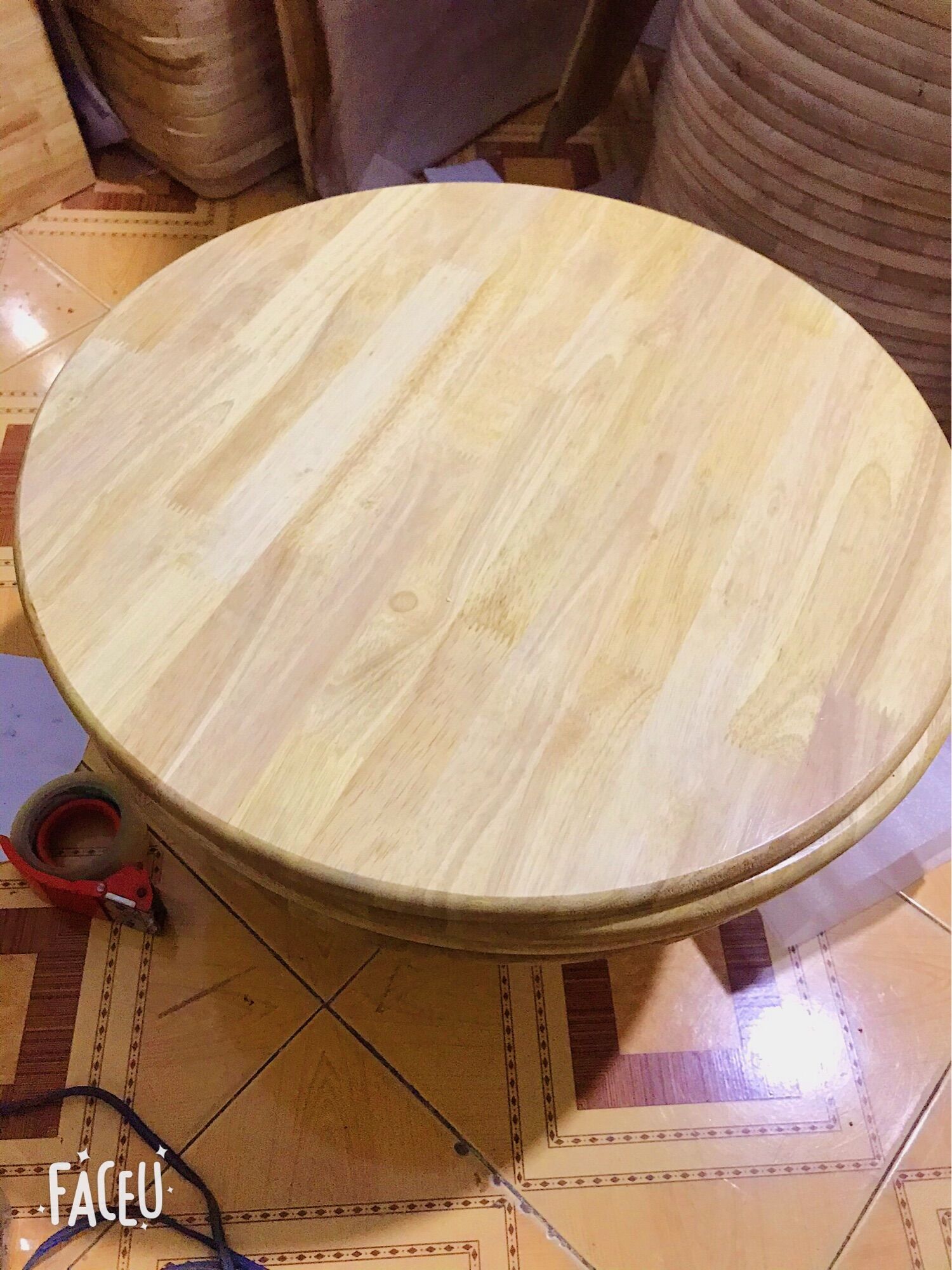 Mặt bàn tròn gỗ cao su (dk60cm) có bo cạnh tròn