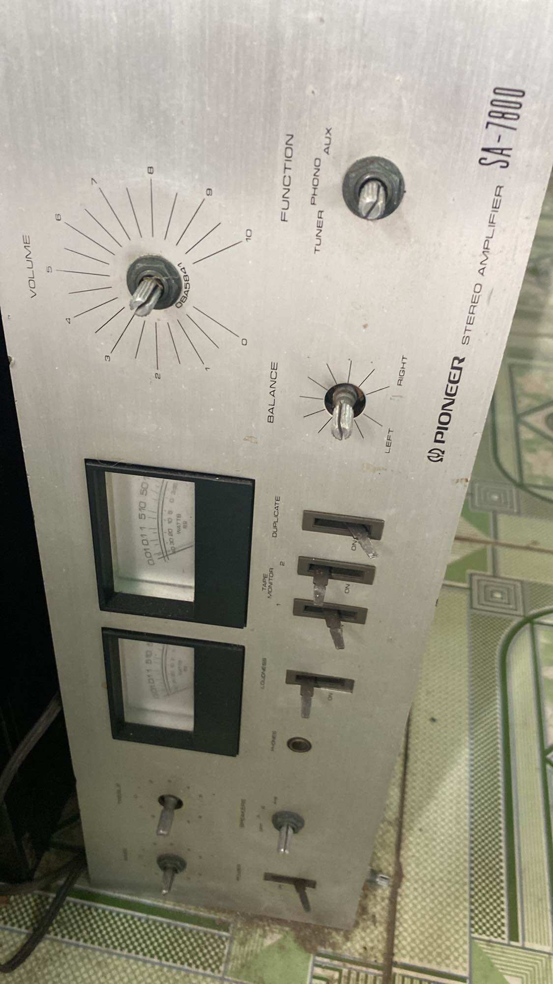 Amply pioneer SA-7800, linh kiện rã máy amply 7800, tăng phô amply 7800, đèn VU amply 7800, mặt trước amply SA-7800