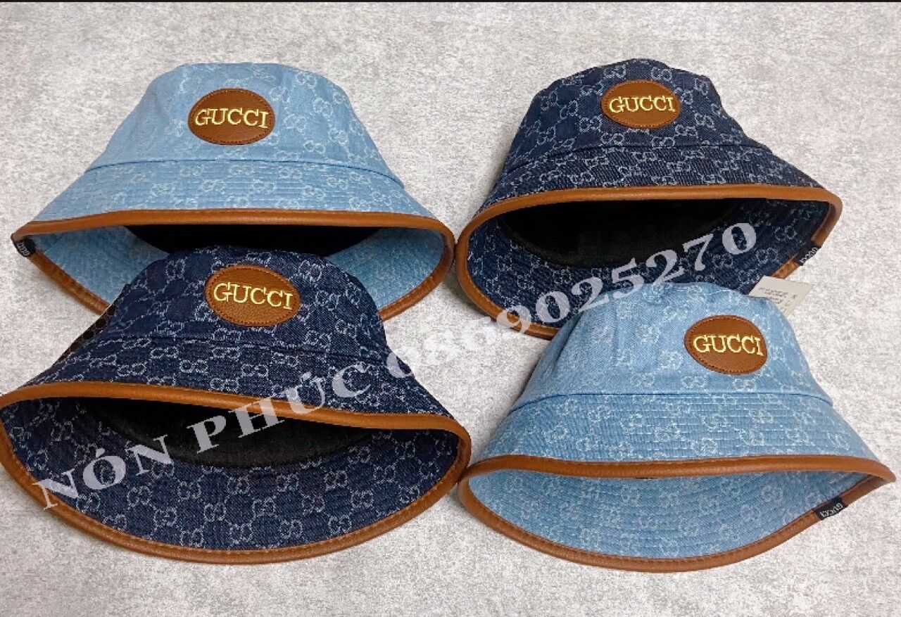 [HCM]MŨ BUCKET JEAN VIỀN DA LOGO CUCCI HOTTREND