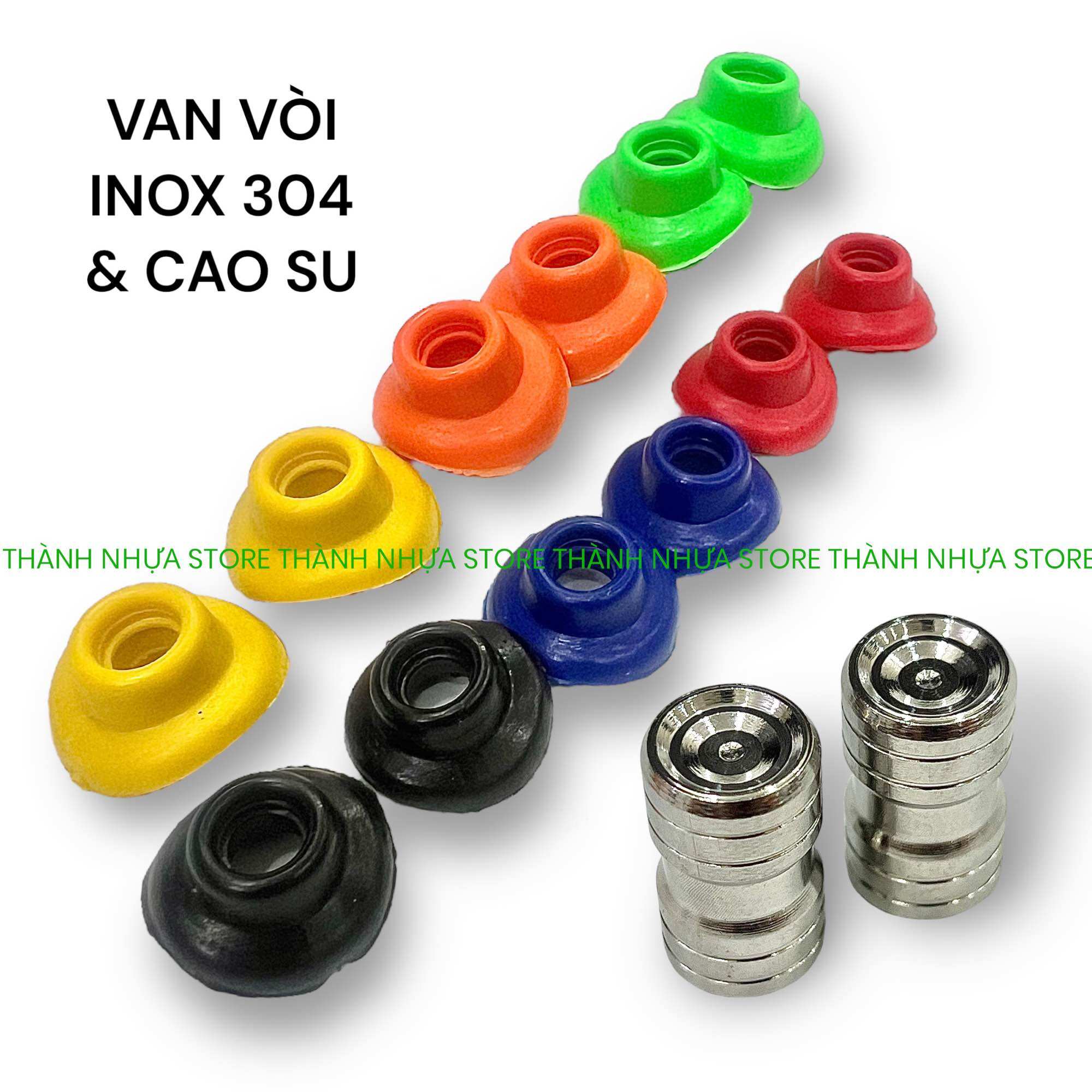 [Giá 1 Cặp] Van vòi inox304 mẫu Thái & Nắp chụp cao su các dòng xe