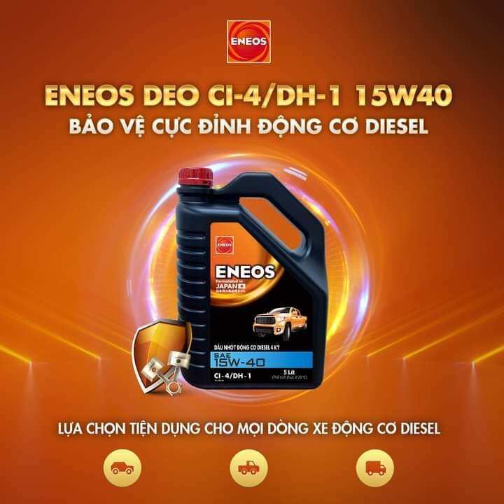 Nhớt Eneos 5L CI-4/DH-1 15W40 Động Cơ Dầu DIESEL CAO CẤP