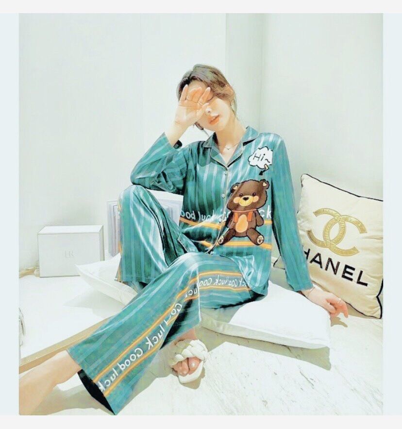 Đồ bộ lụa cao cấp pijama lụa dài tay tơ lụa Quảng Châu (hàng mới về)