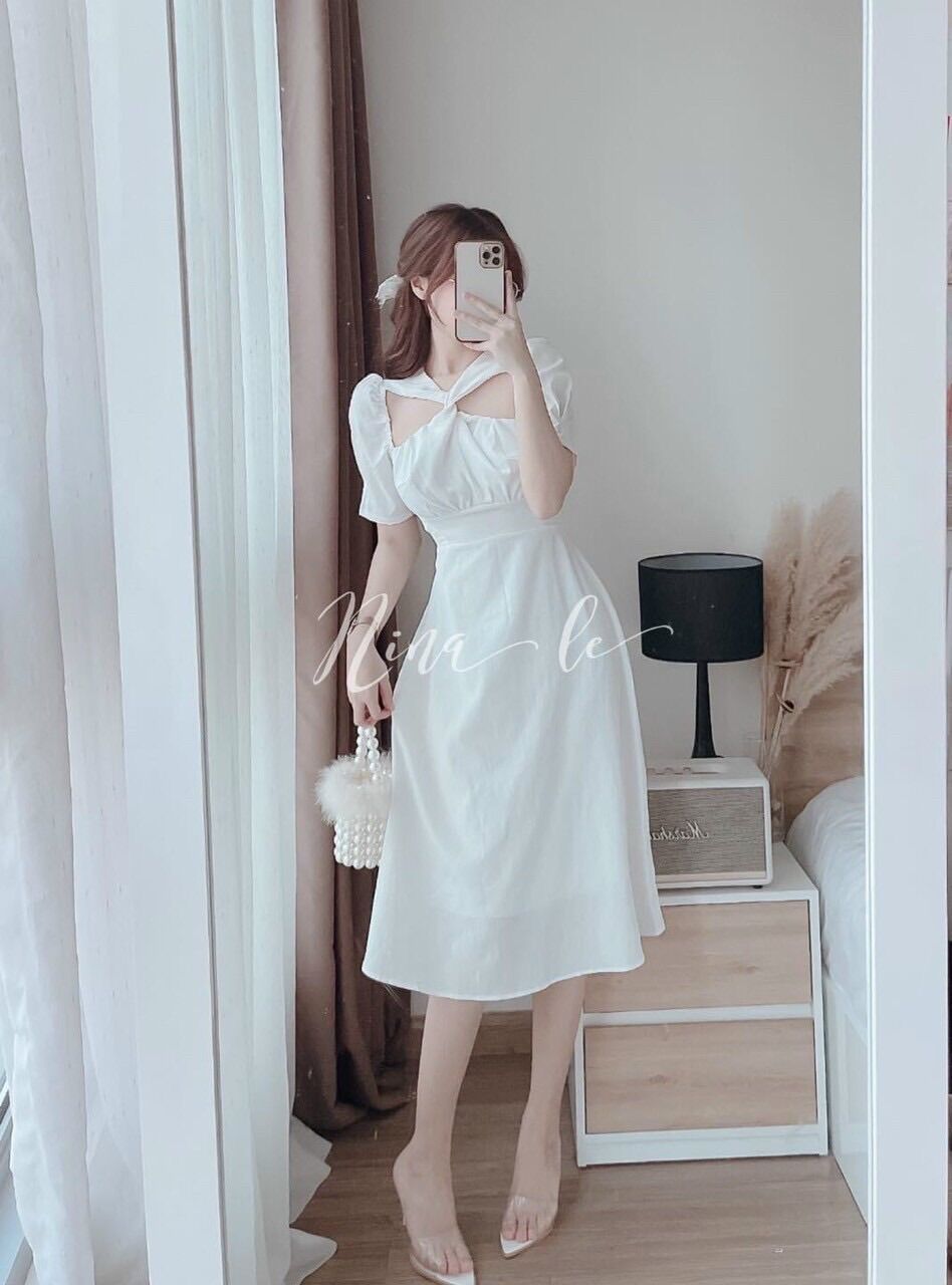 [ SHOP TÁO ĐỎ BIGSIZE 50kg-90kg] Đầm sang chảnh dự tiệc dáng tiểu thư 565 mặc Tết đi tiệc - Shop Táo Đỏ Bigsize