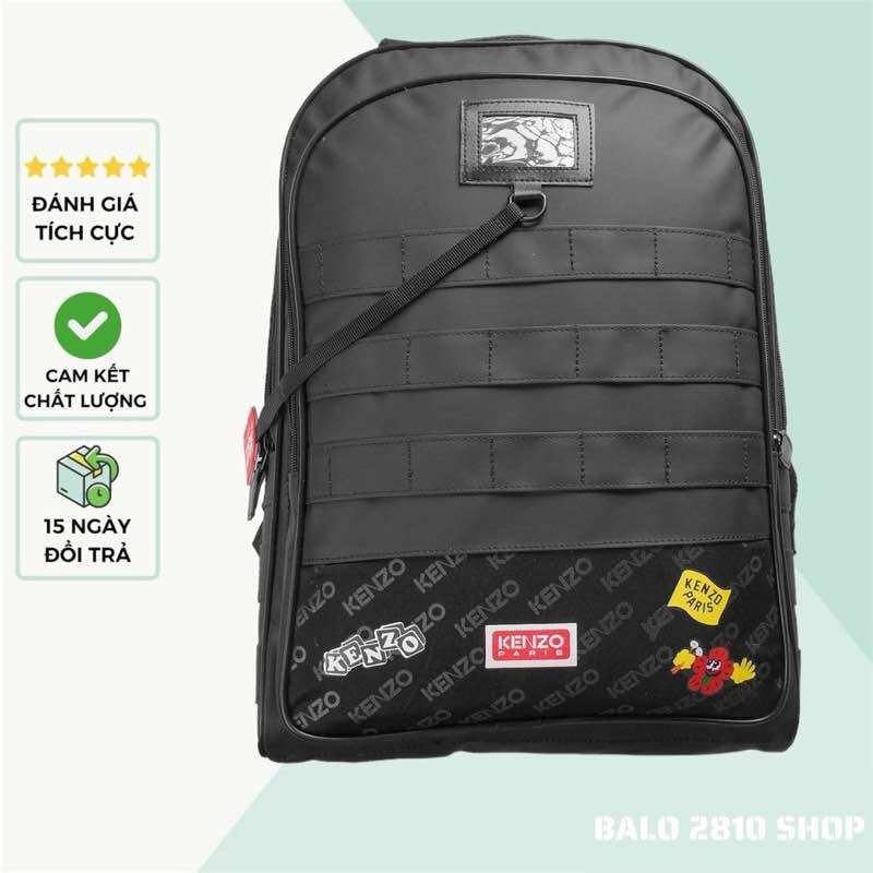 Balo nam nữ thời trang KENZO PARIS STICKER Size 44*30 Cm chất liệu vải TPE chống nước tốt dây kéo xịn BALO 2810 SHOP