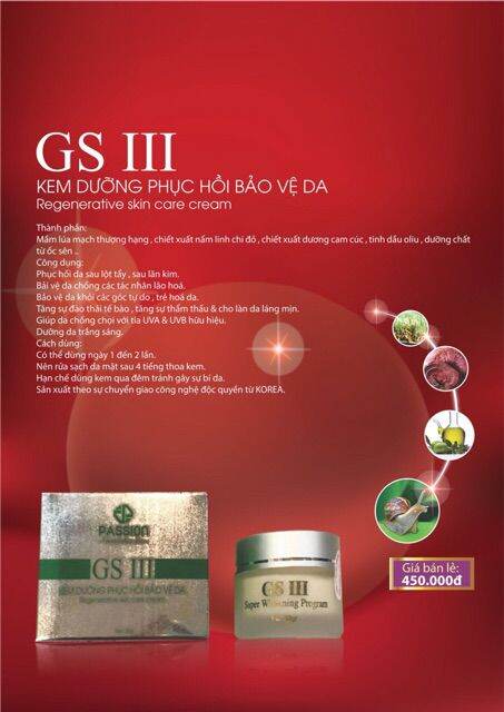 Kem Dưỡng Trắng Da Gs Iii