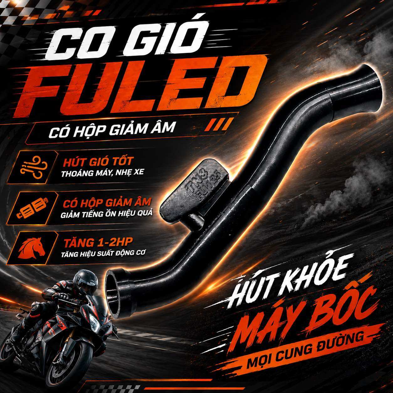 Co gió mũi heo Fuled có hộp giảm âm tăng hiệu suất cao