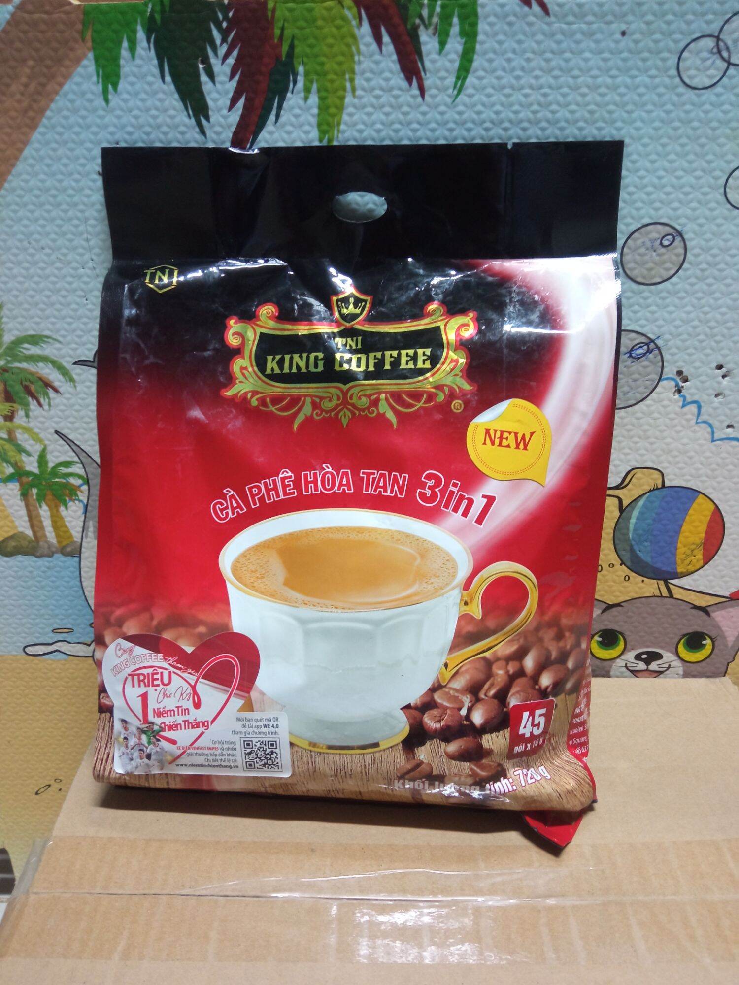 Cà phê hòa tan 3 in1 King cofee bịch 45 tick