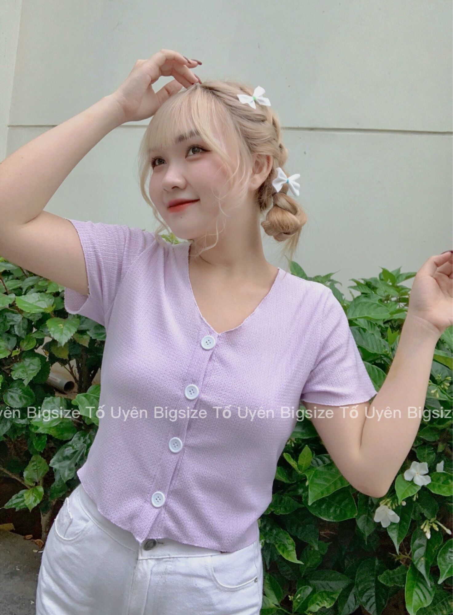 (T.U Bigsize 50-80kg) Áo Croptop 4 Khuy Phong Cách Ulzzang #34