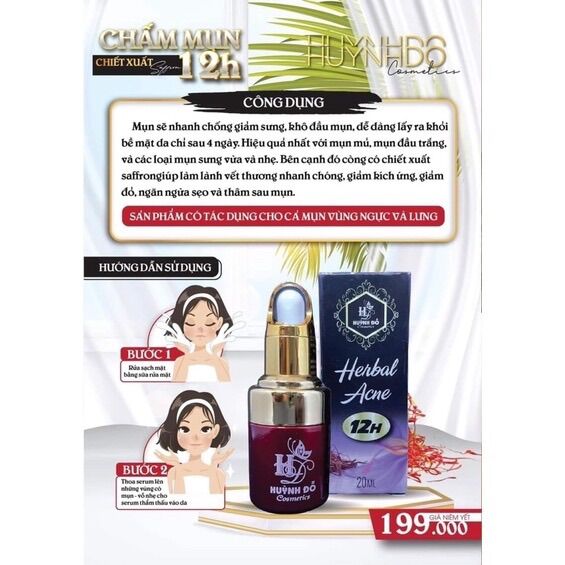 Serum chấm mụn 12h Huỳnh Đỗ