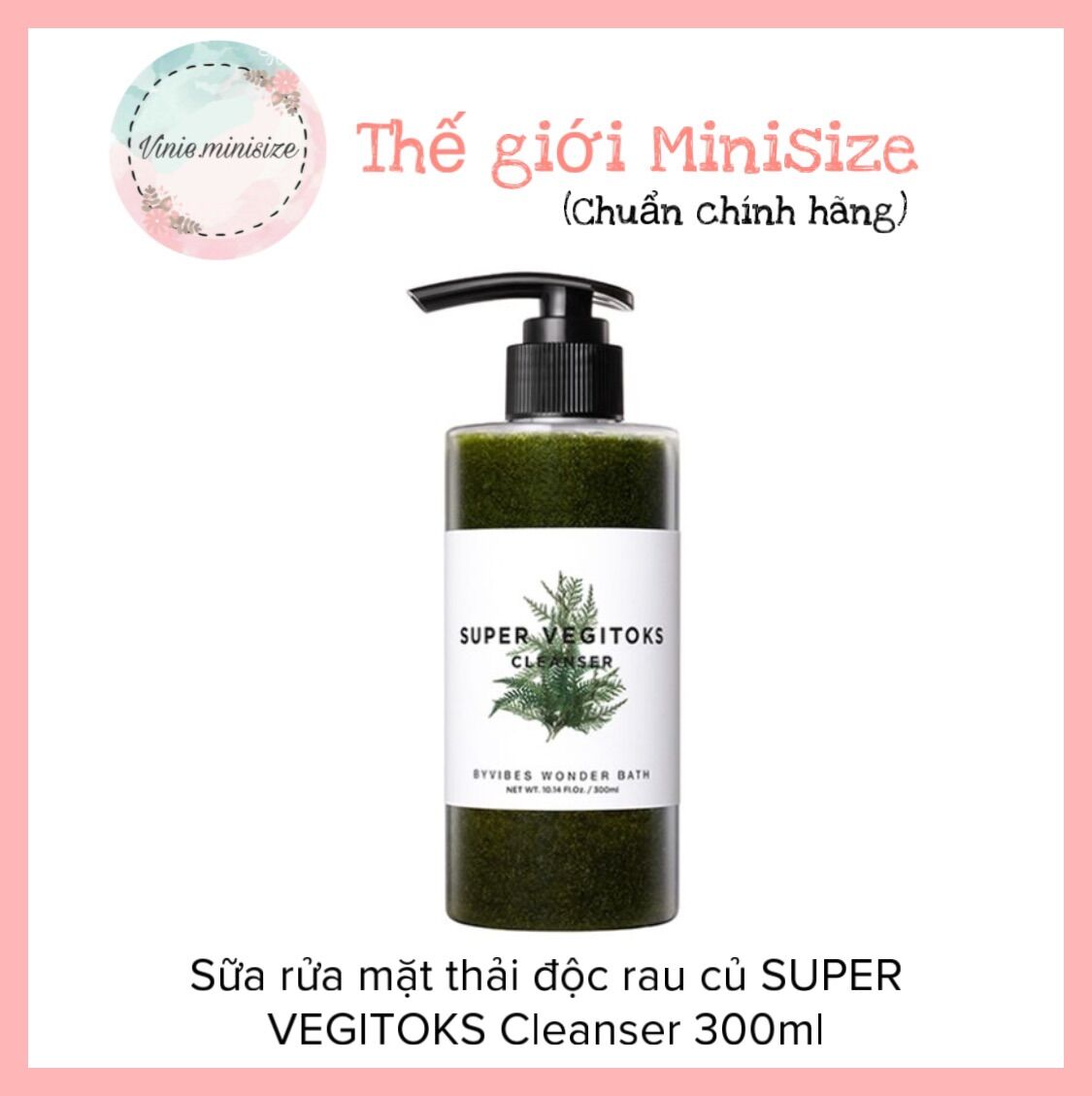 Sữa rửa mặt thải độc rau củ super vegitoks cleanser 300ml | vinie.minisize