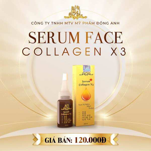 Serum căng bóng, nám, mụn, thâm collagen x3 đông anh 20ml