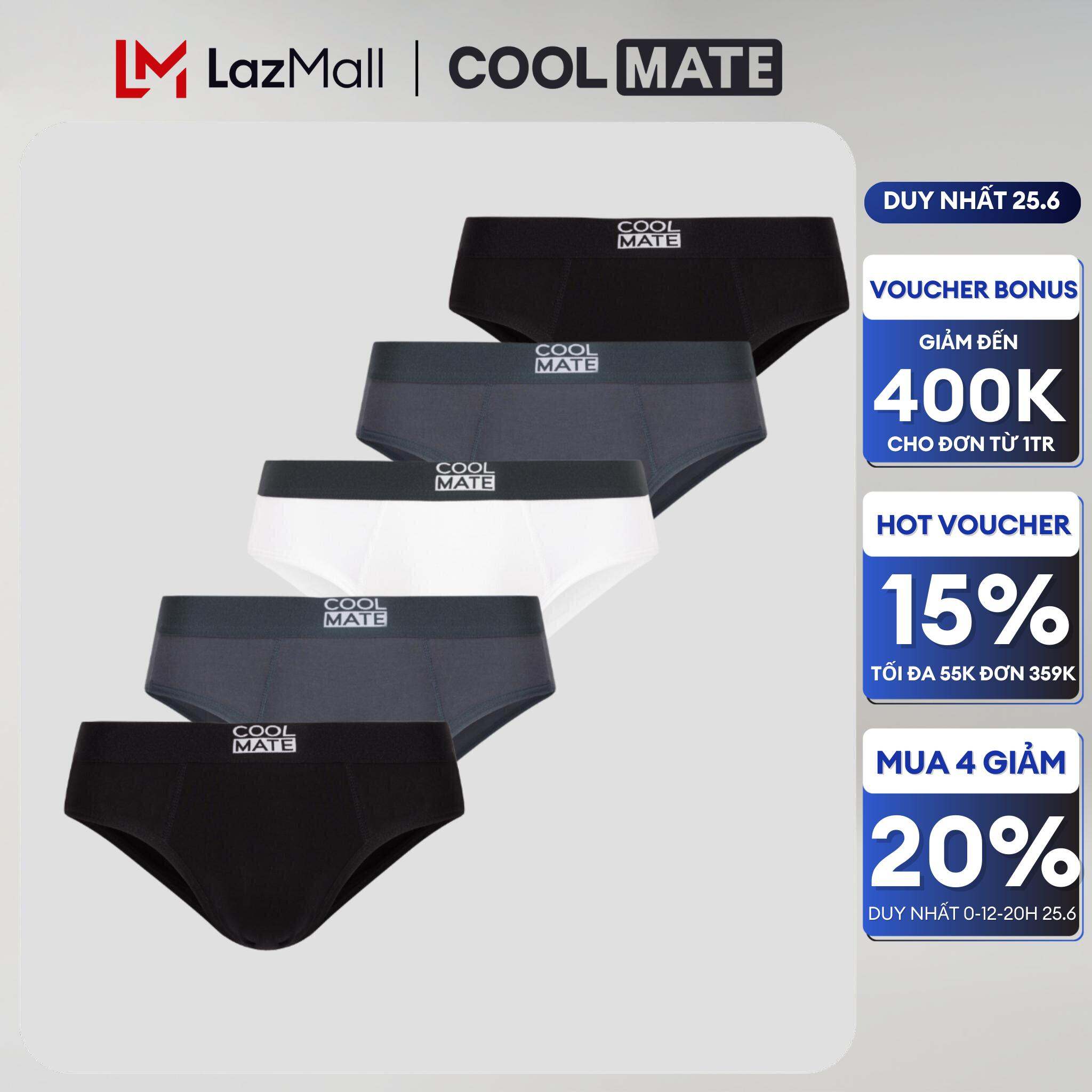 [CHỈ 0-2H 25.6 MUA 4 GIẢM 20%]Combo 5 quần lót nam tam giác brief bamboo kháng khuẩn (ngẫu nhiên 2-3 màu) - Thương hiệu Coolmate