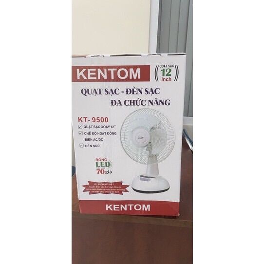Quạt sạc Kentom 2 bình KT-9500