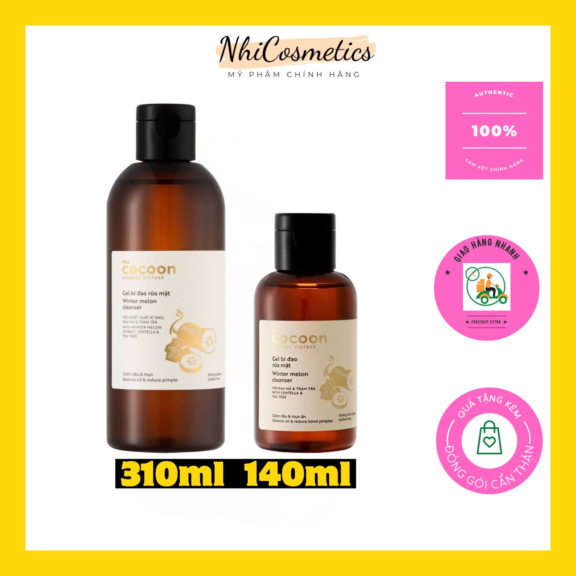 [HCM]CoCoon Sửa rửa mặt Bí Đao Winter Melon Cleanser 140ml