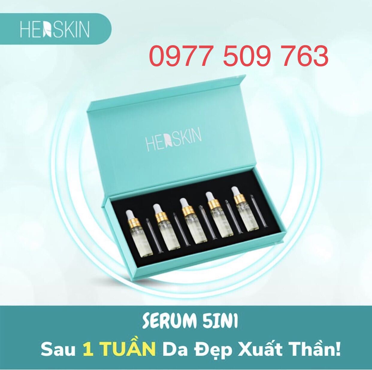 [Hcm]5 Chai (1 Hộp) - Serum Herskin 5In1 Dưỡng Trắng - Giữ Ẩm - Se Khít Chân Lông Chiết Xuất Từ Nhụy Hoa Nghệ Tây